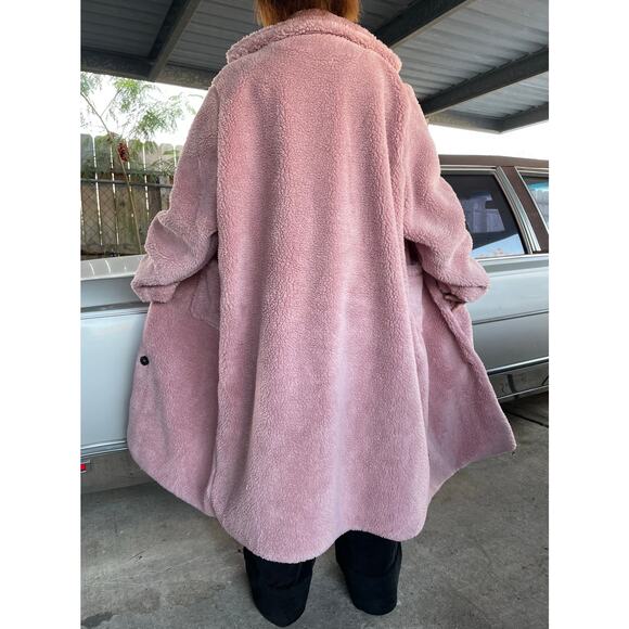 🔥Oversized Teddy Longline Coat Fluffy Fuzzy Luxe Girl Barbiecore Winter Fashion - Picture 5 of 15
